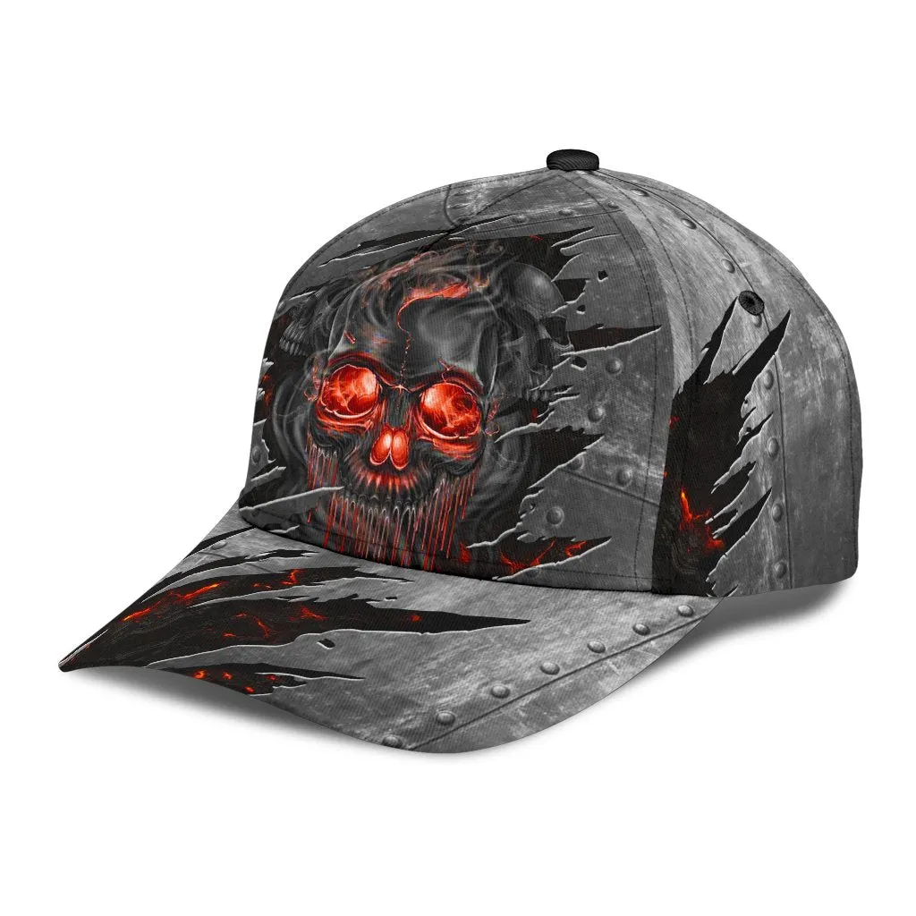 3D Red Skull On Cap Hat For Adult Summer Skull Cap Hat For Travel