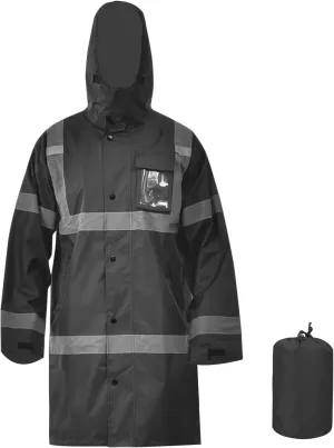 A-SAFETY High Vis Rain Jacket Trench Coat &Safety Rain Jacket RIVER OTTER Rain Bibs ANSI Class 3