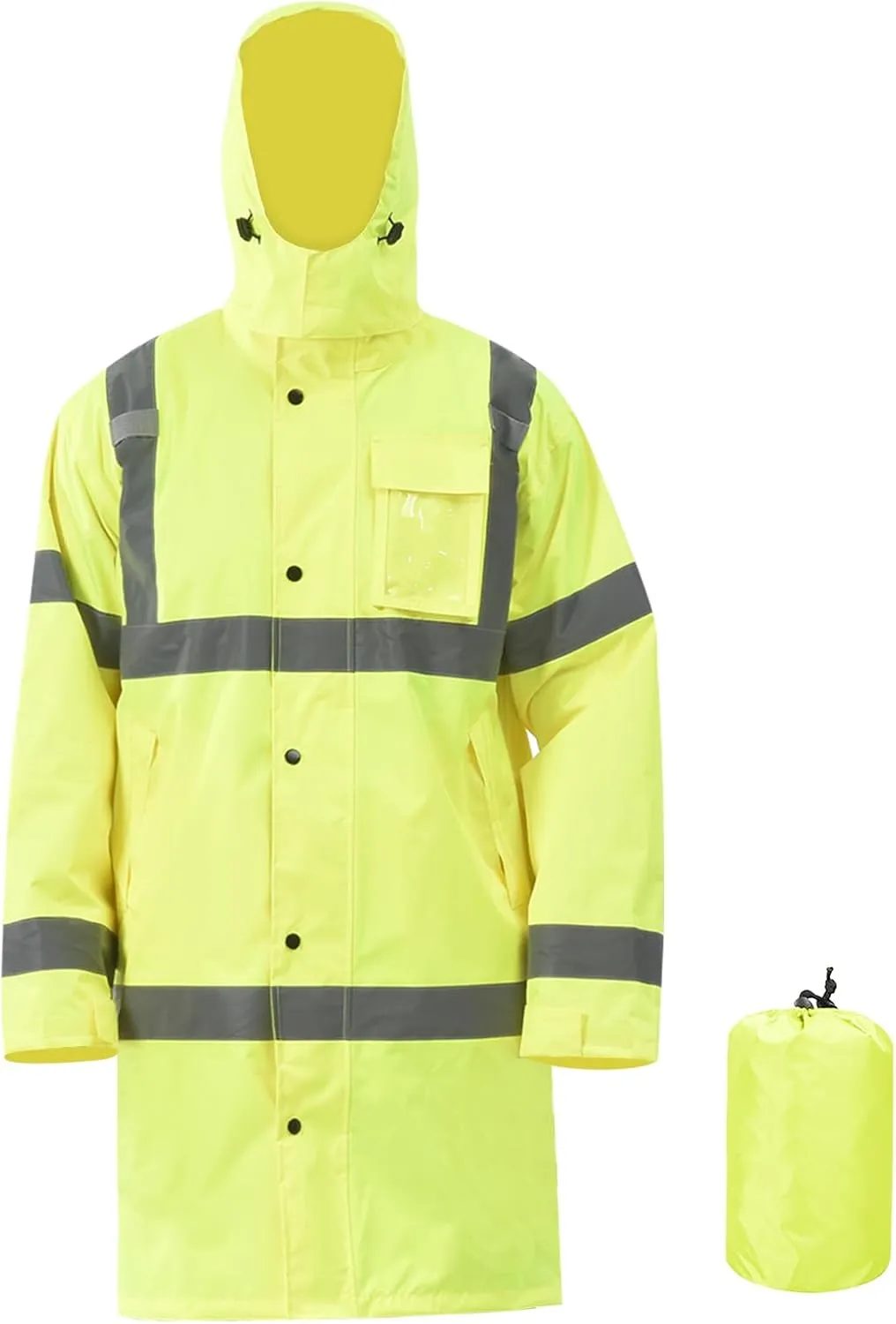 A-SAFETY High Vis Rain Jacket Trench Coat &Safety Rain Jacket RIVER OTTER Rain Bibs ANSI Class 3