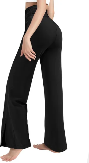 Afibi Women's Casual Loose Wide Leg Cozy Pants Yoga Sweatpants Comfy High Waisted Sports Athletic Lounge Pants with Pockets