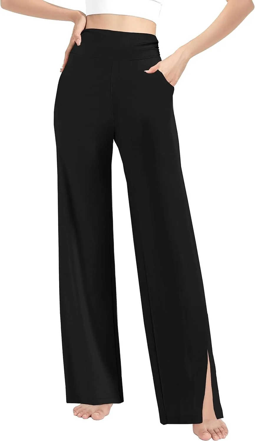 Afibi Women's Casual Loose Wide Leg Cozy Pants Yoga Sweatpants Comfy High Waisted Sports Athletic Lounge Pants with Pockets