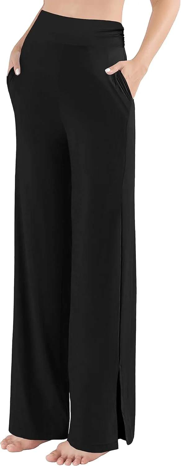 Afibi Women's Casual Loose Wide Leg Cozy Pants Yoga Sweatpants Comfy High Waisted Sports Athletic Lounge Pants with Pockets