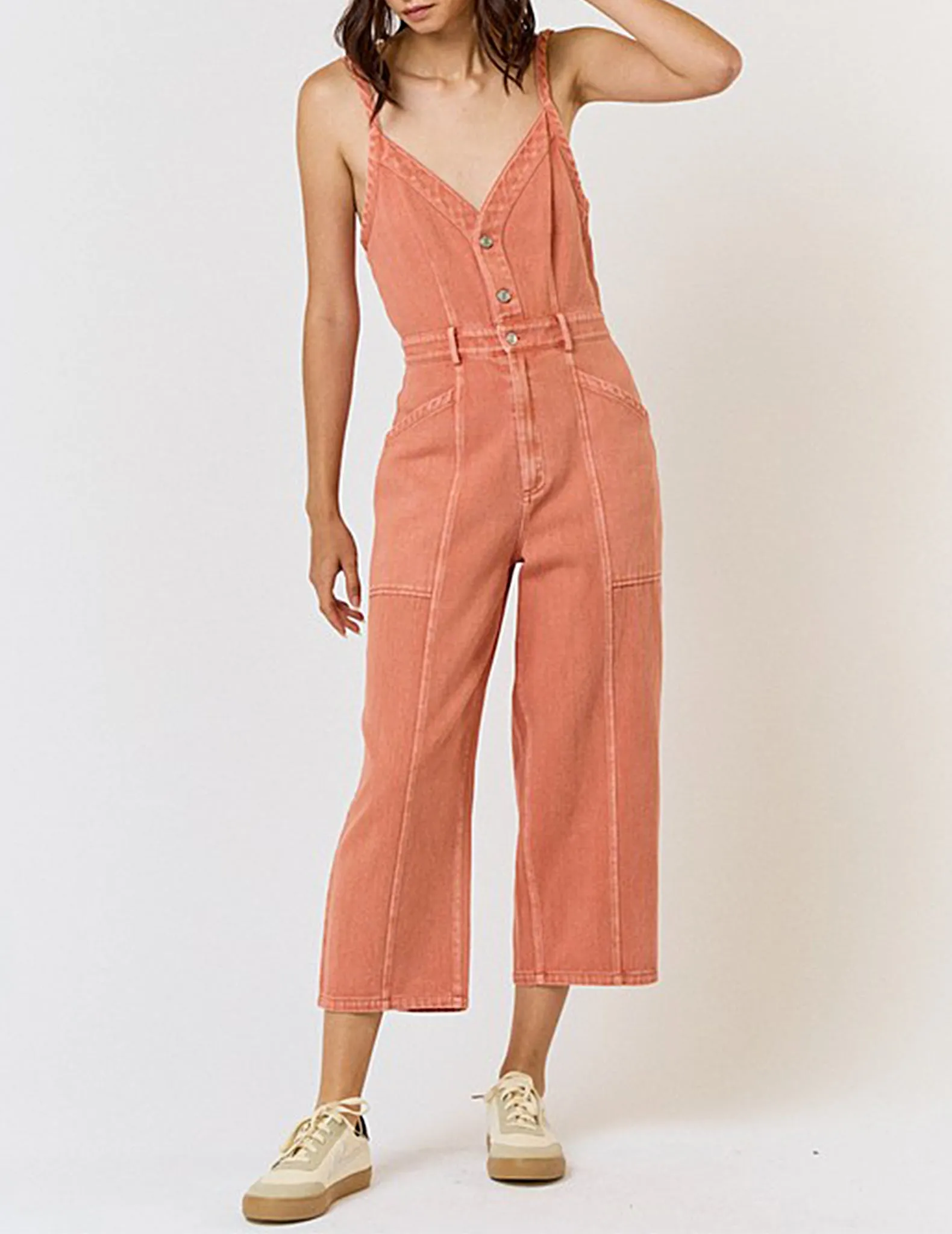 Amelia Terracotta Denim Jumpsuit
