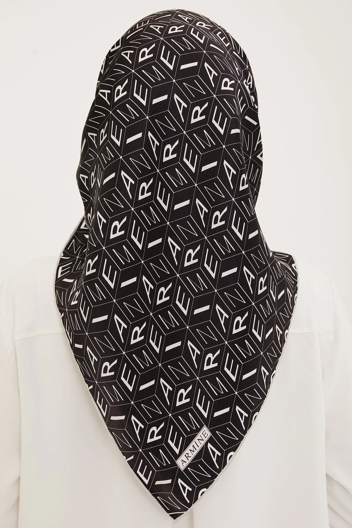Armine Monogram Silk Hair Wrap #1