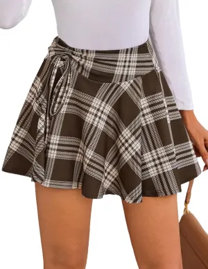 Avidlove Mini Skirt for Women Pleated Drawstring High Waist Skater Skirt Sexy Lingerie Skirts S-XXL