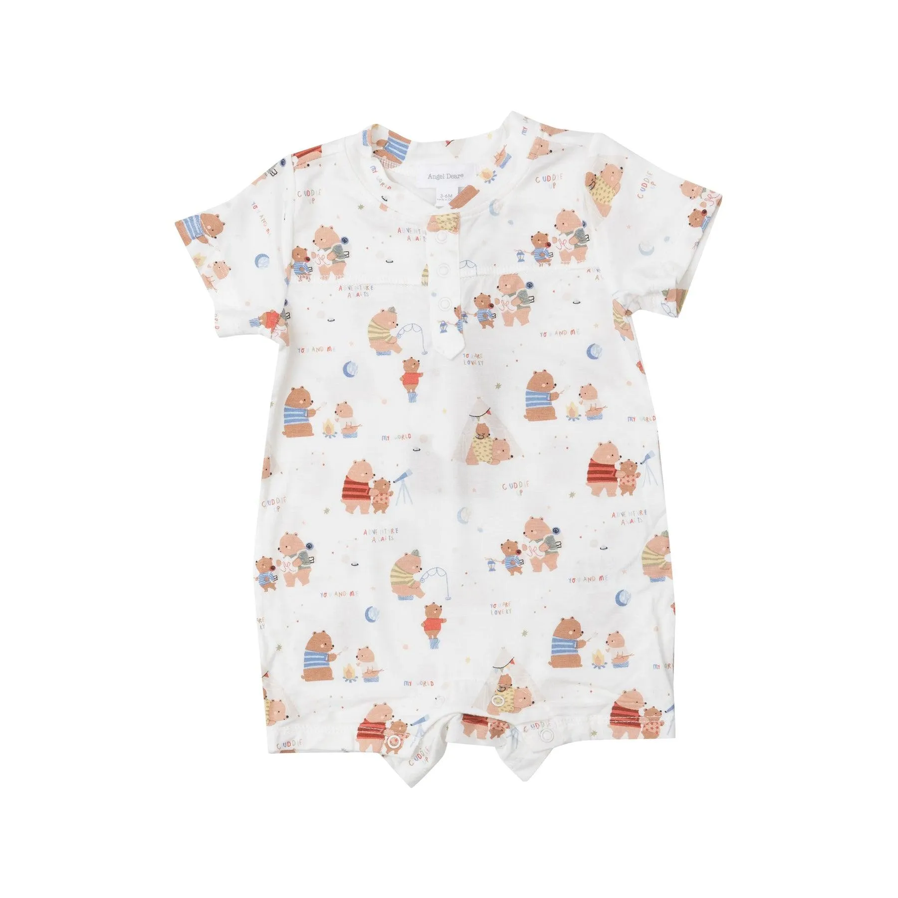 Baby Boy Jumpsuits and Rompers | Polo Shortie - Camping Bear Adventure | Angel Dear