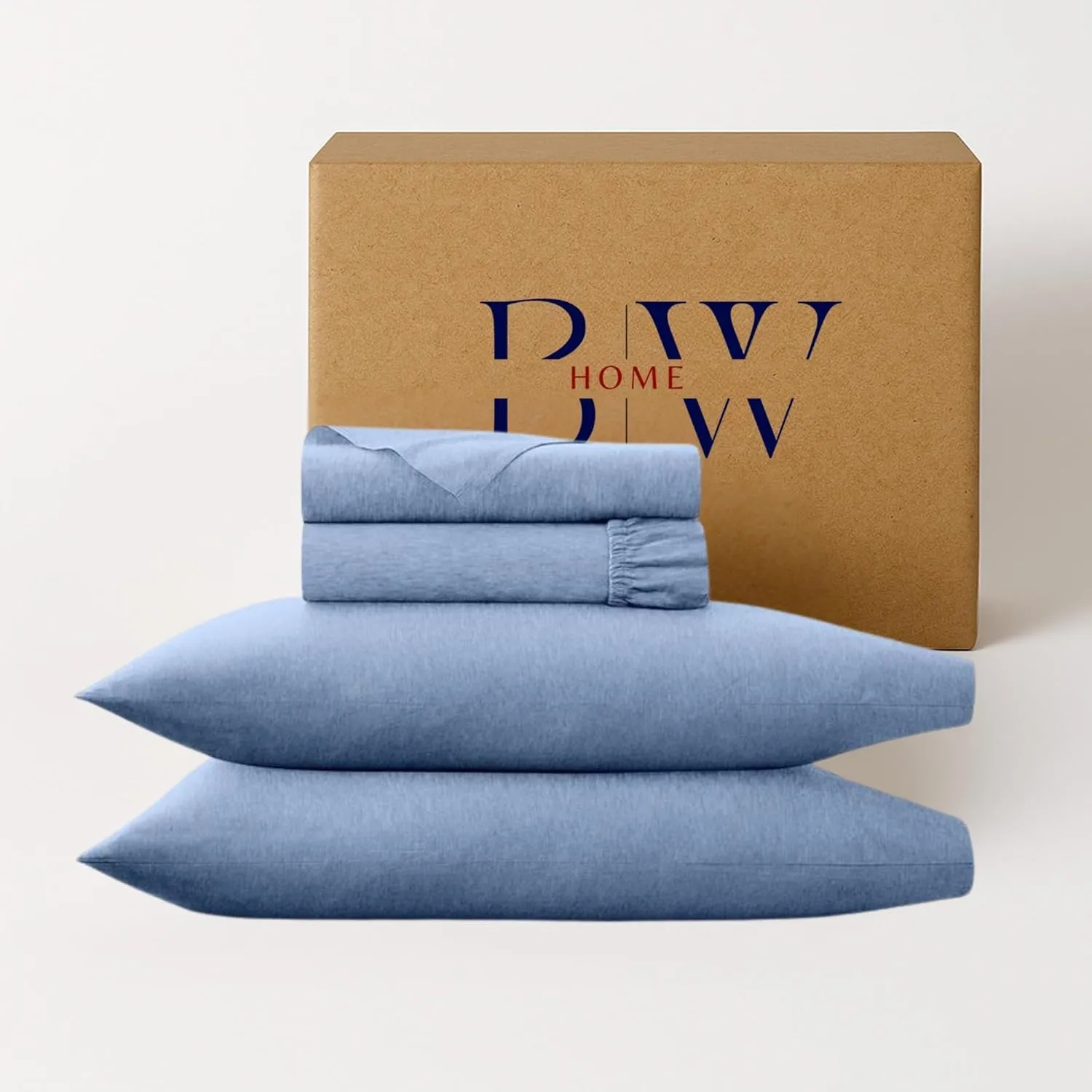 Briarwood Home Heather Knit Jersey Sheet Set  100% Organic Cotton, Deep Pockets, Non-Pilling, Cooling, Breathable, Super Soft & Stretchy T-Shirt Comfort (Aquarius Blue, Queen)