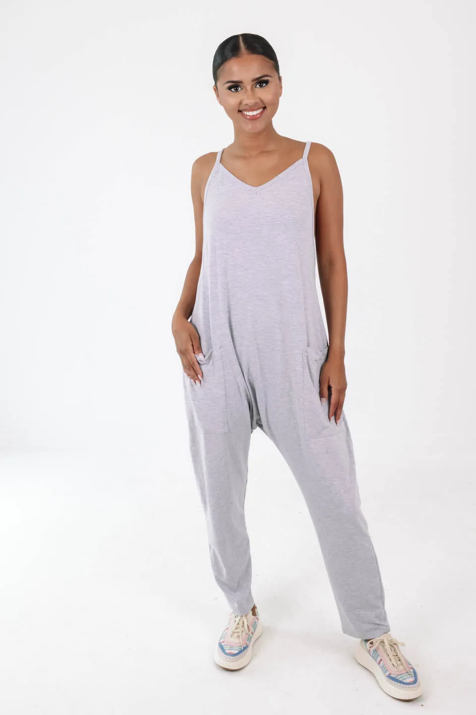 Early Bird Jumpsuit - Heather Grey