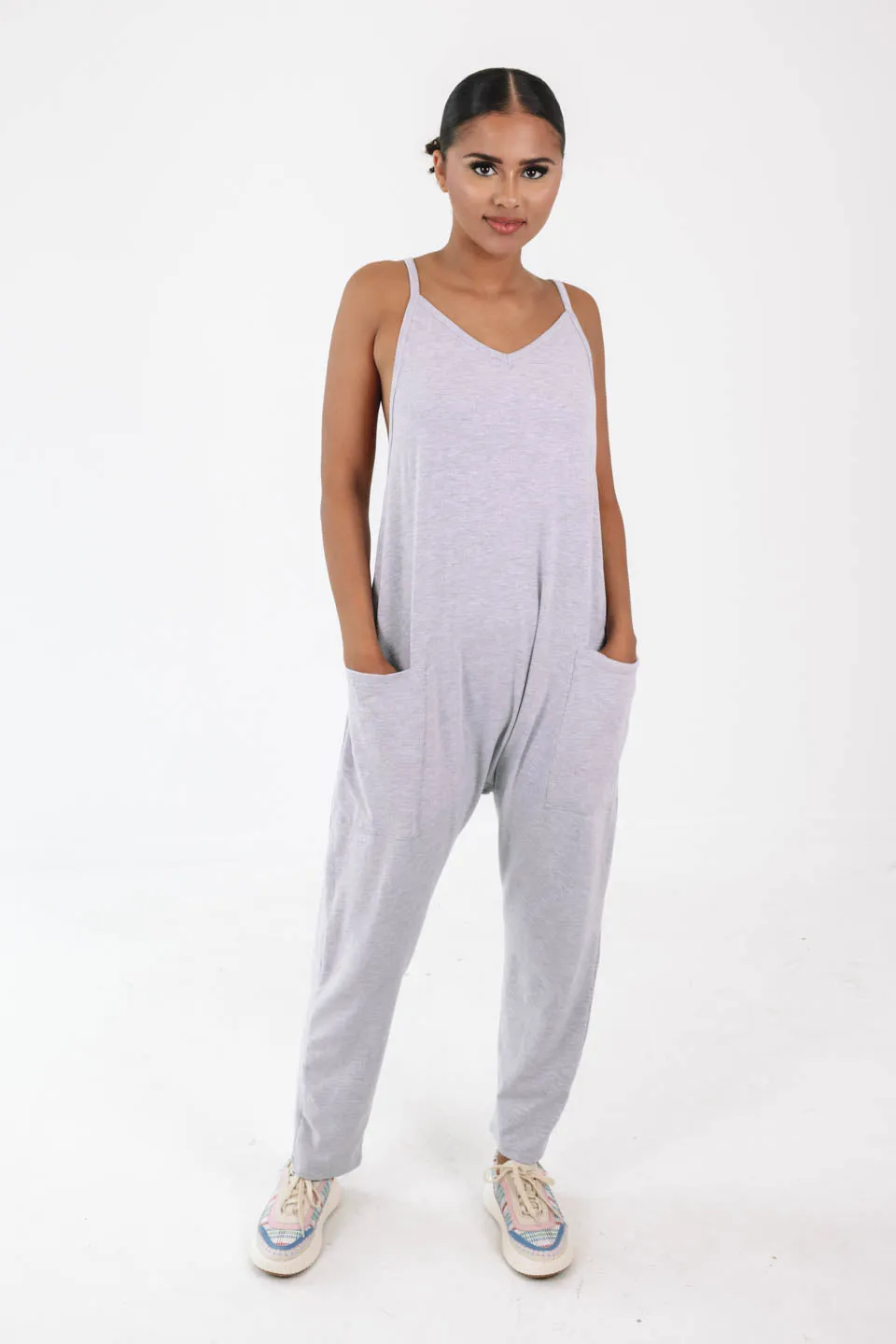 Early Bird Jumpsuit - Heather Grey