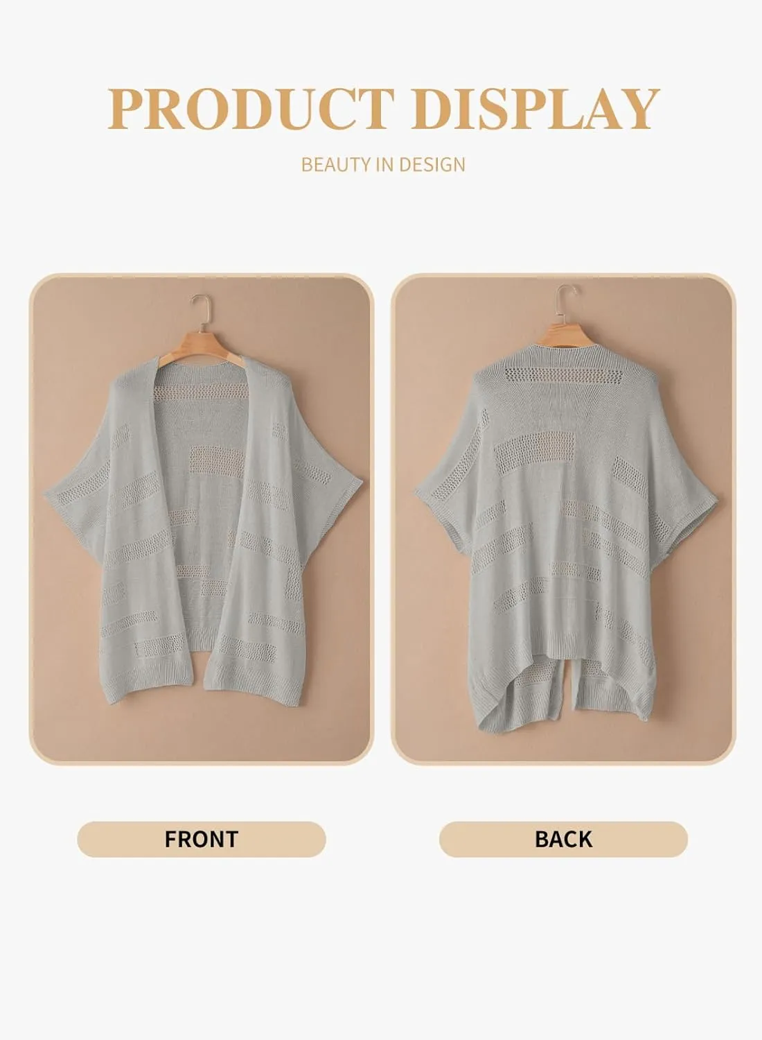 Eytino Womens Plus Size Cardigan Casual Short Sleeve Waffle Knit Kimono Open Front Tops(1X-5X)