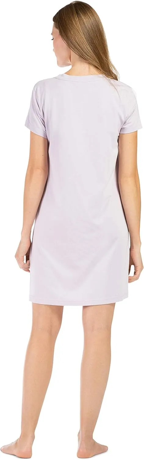 Fishers Finery Women's Organic Cotton and Rayon Blend Short Sleeve Sleep Dress Sleep Shirt