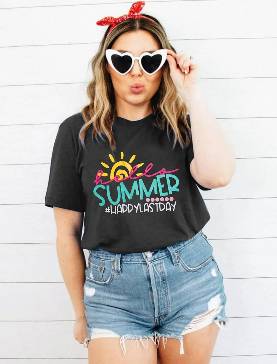 Happy Last Day of School Shirts Women Hello Summer Teacher Life Tops School Graduation Tee Appreciation Gift Blouse