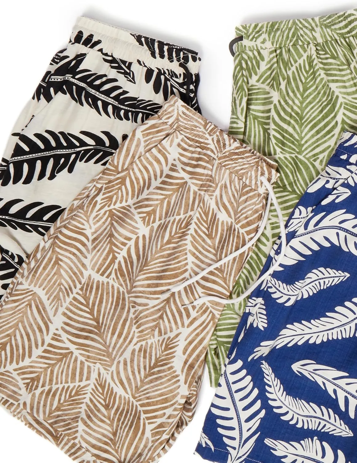 Hardaddy Men's Hawaiian Beach Shorts Lightweight Elastic Waist Lounge Pants for Travel & Sleep