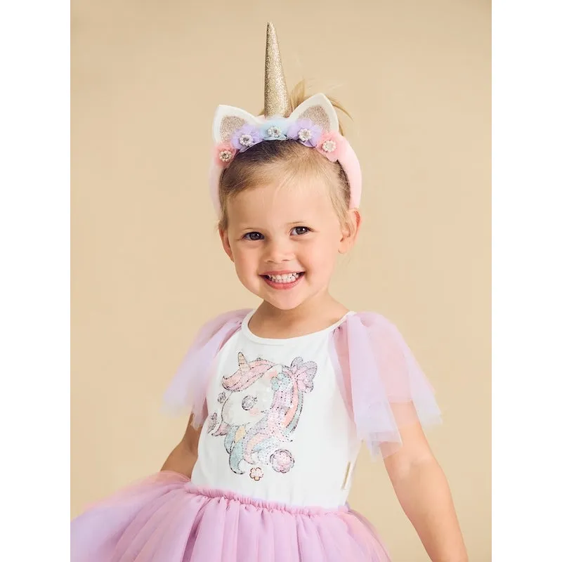 Huxbaby Unicorn Tiered Rainbow Party Dress