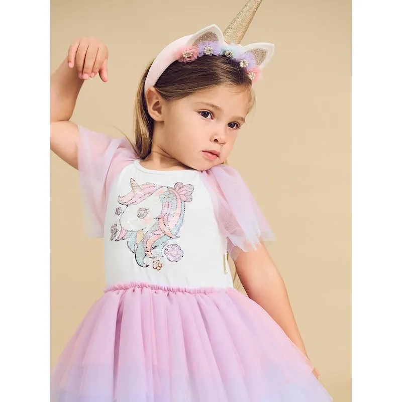 Huxbaby Unicorn Tiered Rainbow Party Dress
