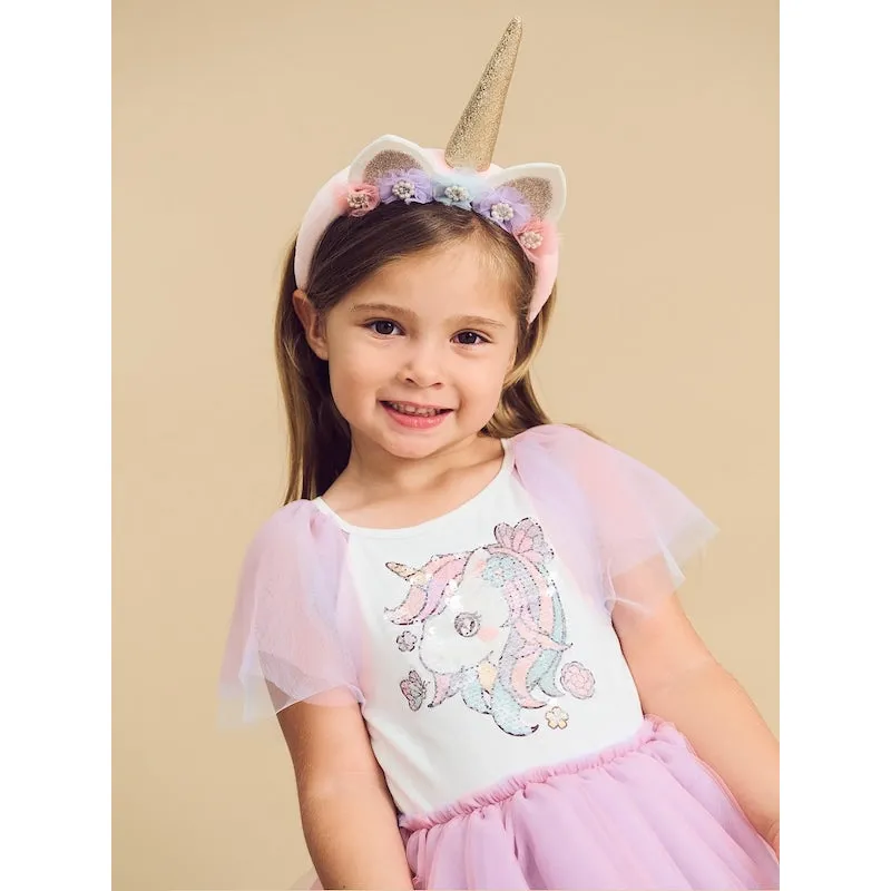 Huxbaby Unicorn Tiered Rainbow Party Dress