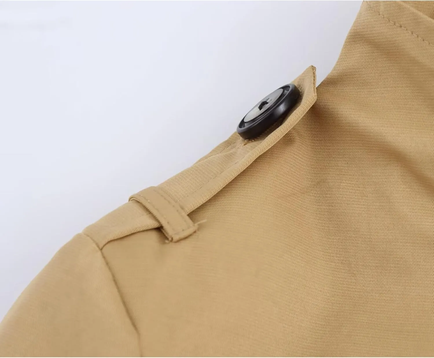 KEOMUD Women's Spring Fall Double Breasted Cropped Trench Coat,Casual Elegant Short Trench Coat Jacket with Scarf