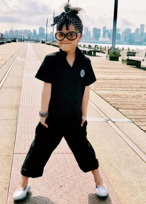 Knuckleheads Girls Black Grease Monkey Coverall