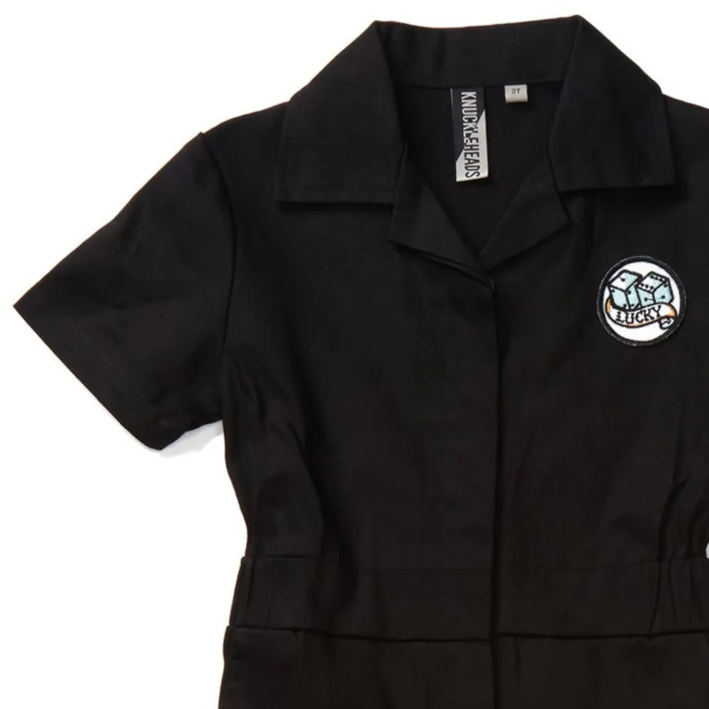 Knuckleheads Girls Black Grease Monkey Coverall