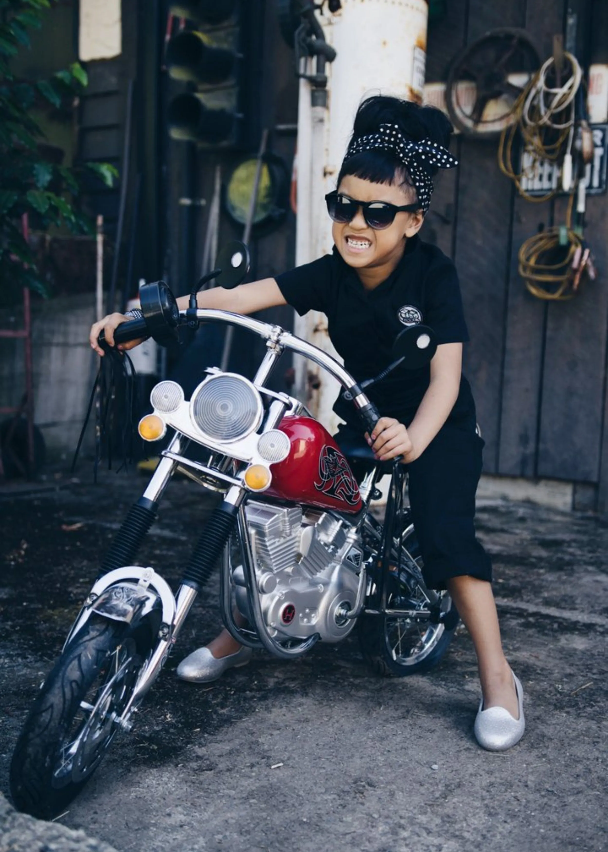 Knuckleheads Girls Black Grease Monkey Coverall