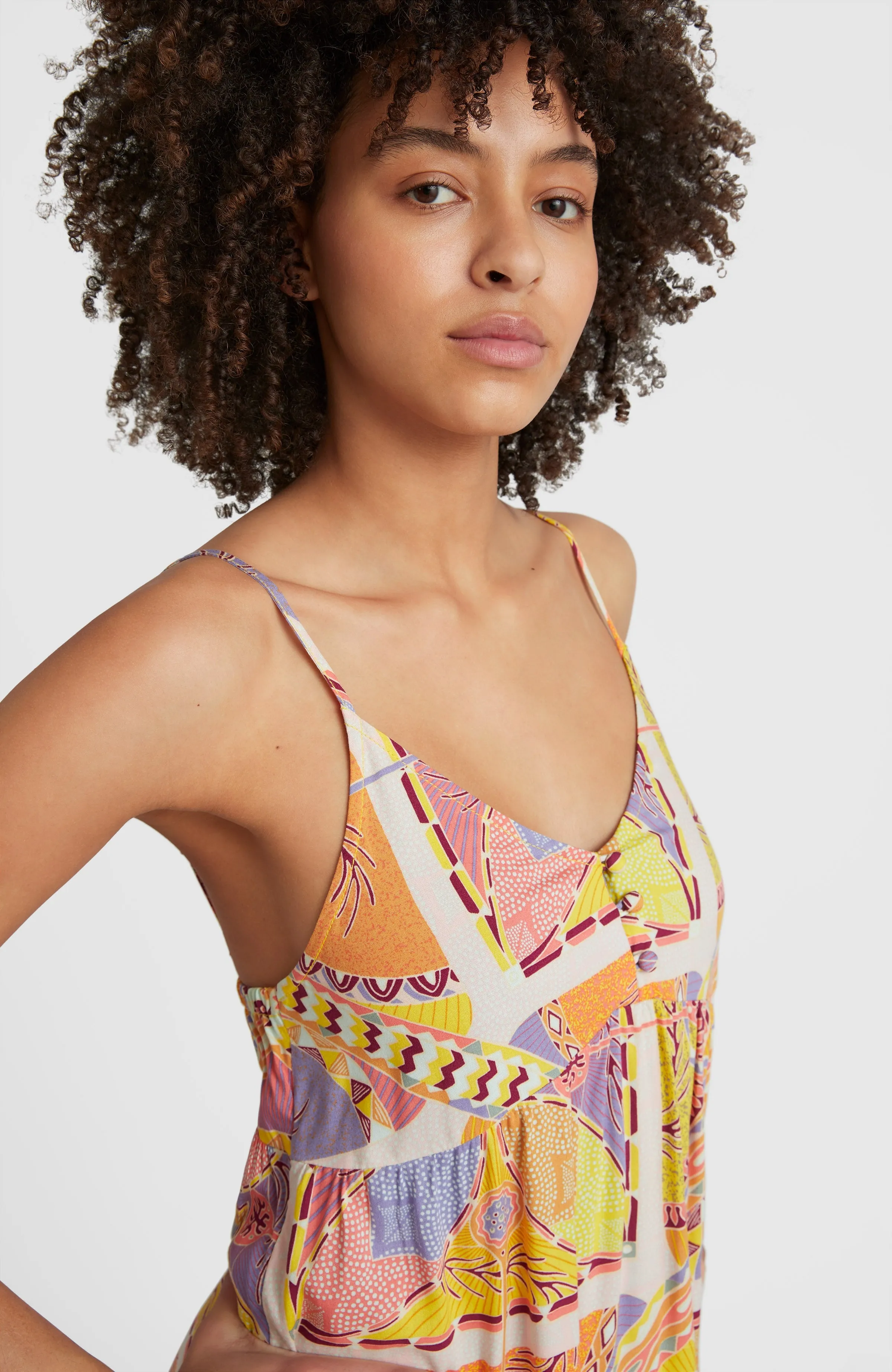 Malu Beach Dress | Yellow Scarf Print