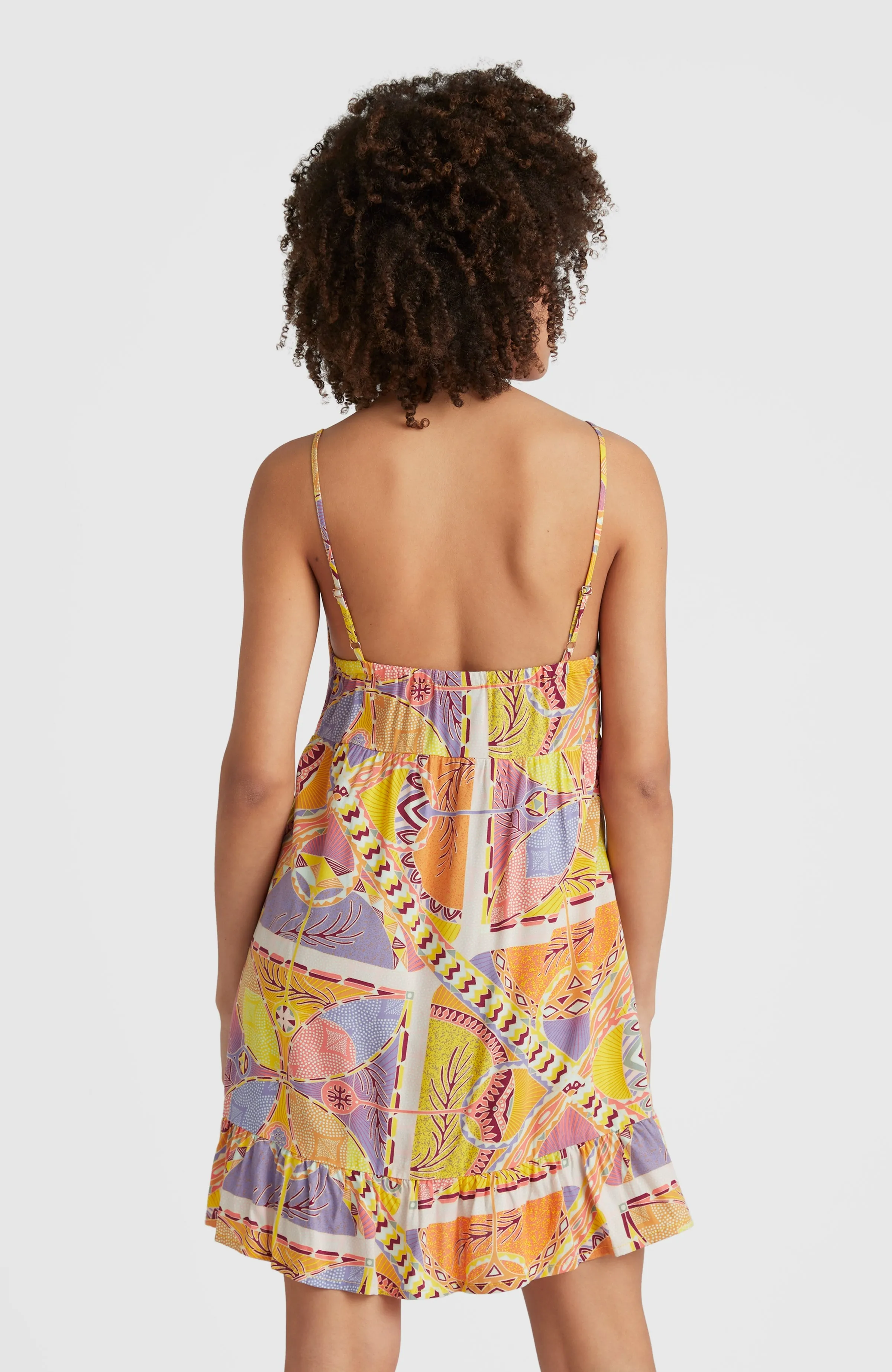 Malu Beach Dress | Yellow Scarf Print