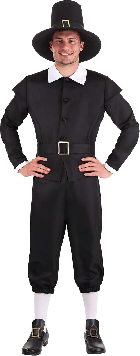 Men's Pilgrim Costume - Historically Accurate Jacket, Pants, Belt, Hat