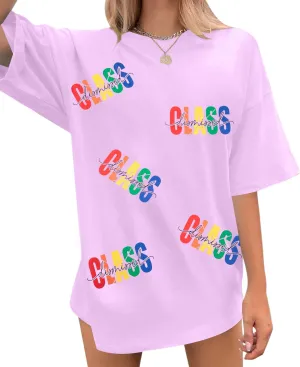 MYHALF Last Day of School Tshirt Oversized Teacher Life Shirt School Out Summer Shirt Happy Graduation Tee Appreciation Gift