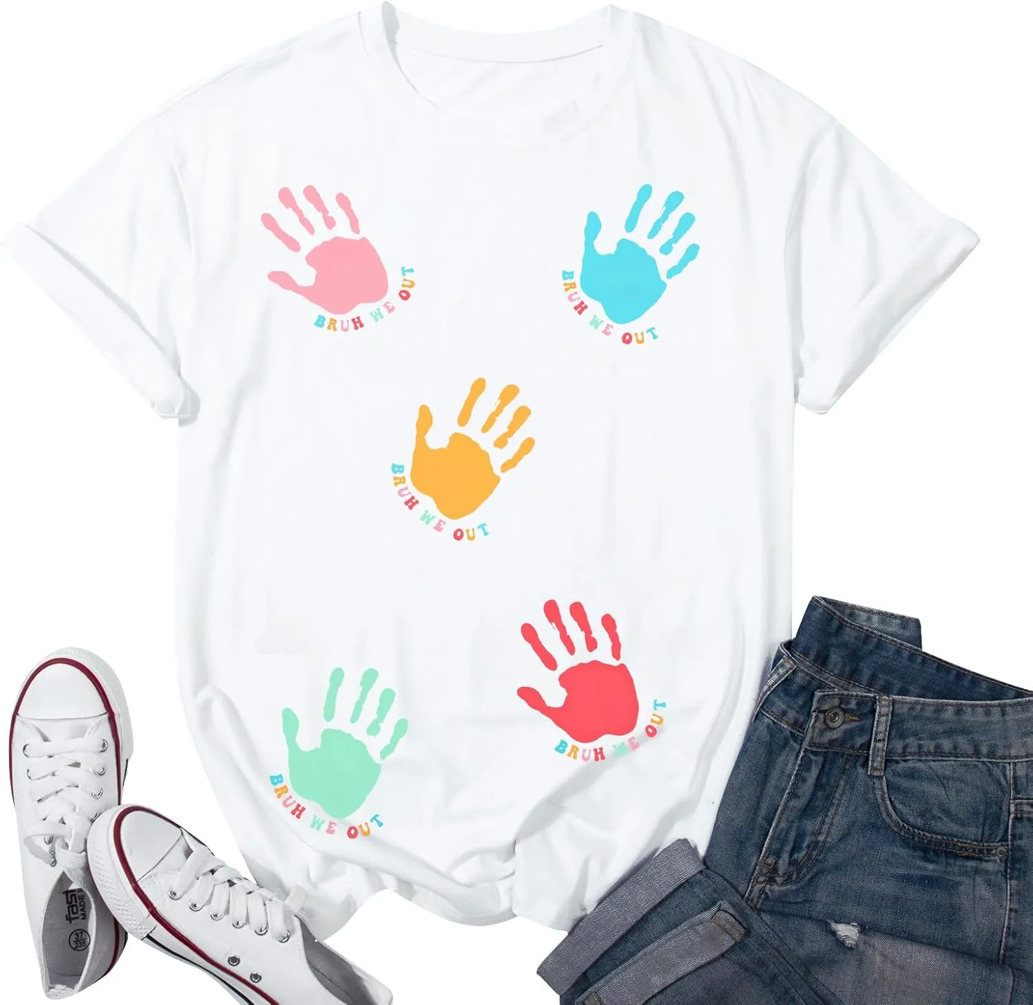 MYHALF Last Day of School Tshirt Oversized Teacher Life Shirt School Out Summer Shirt Happy Graduation Tee Appreciation Gift