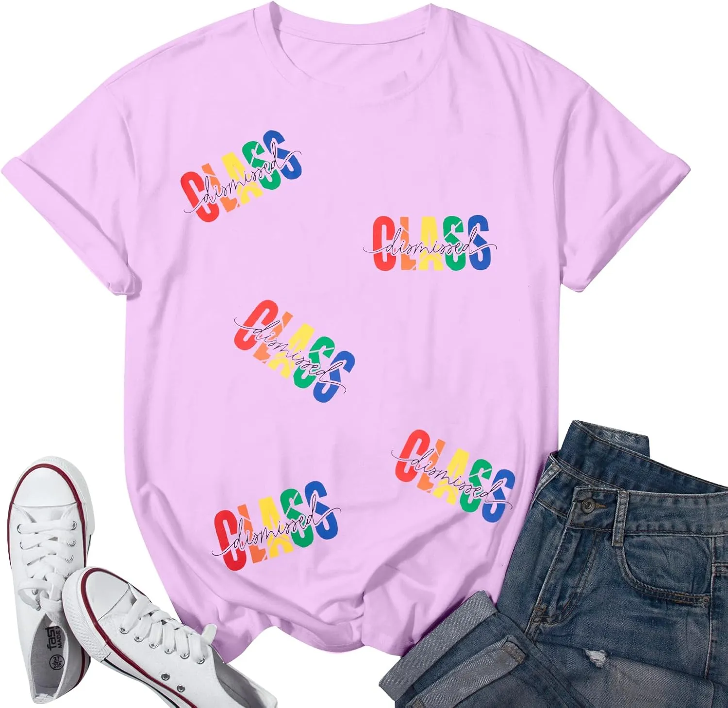 MYHALF Last Day of School Tshirt Oversized Teacher Life Shirt School Out Summer Shirt Happy Graduation Tee Appreciation Gift
