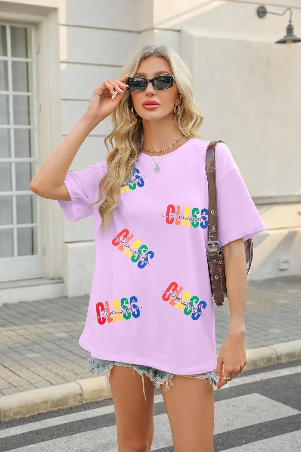 MYHALF Last Day of School Tshirt Oversized Teacher Life Shirt School Out Summer Shirt Happy Graduation Tee Appreciation Gift