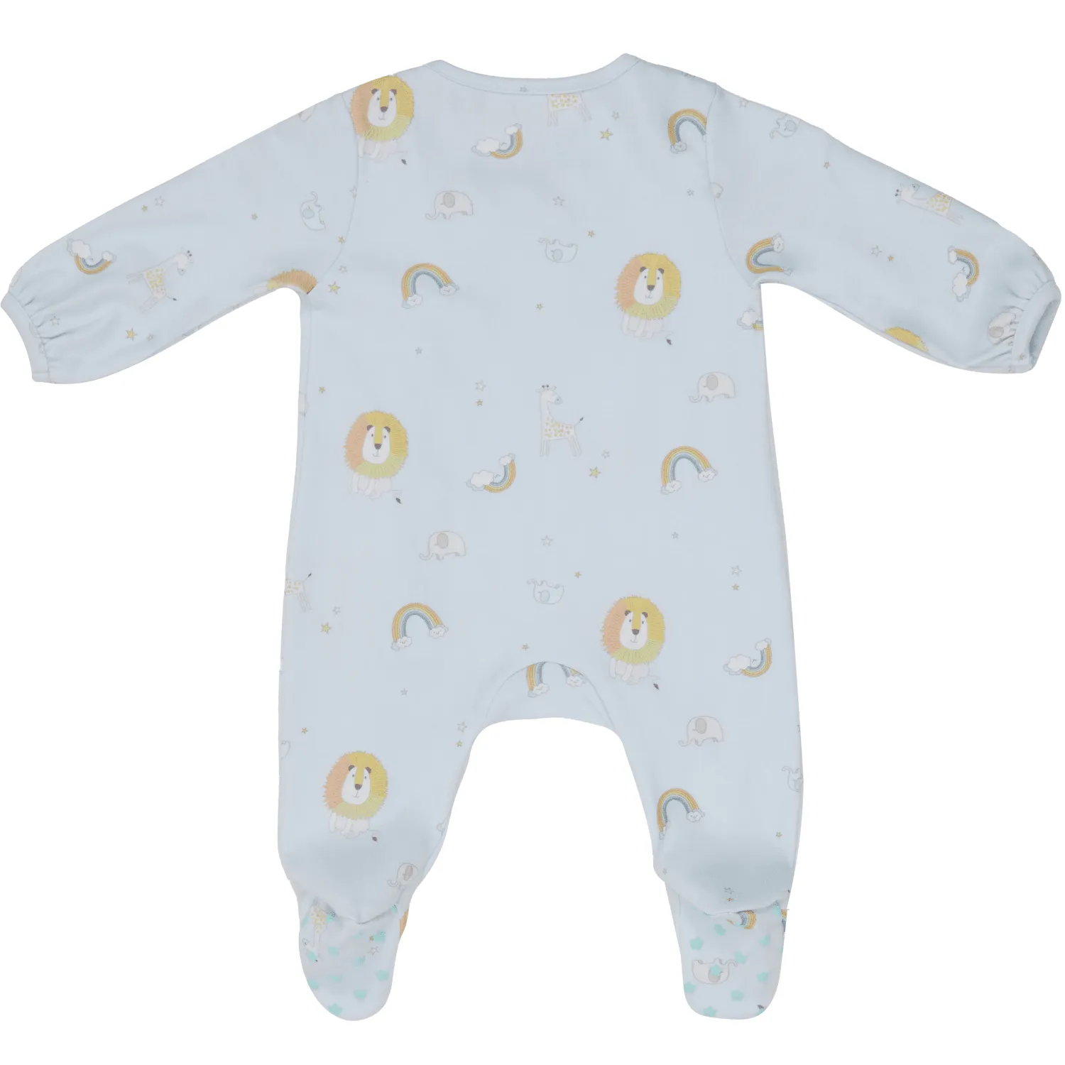 Personalised Lion Printed Baby Sleepsuit