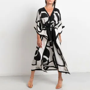 Riviera Long Silk Dress Scarf Print