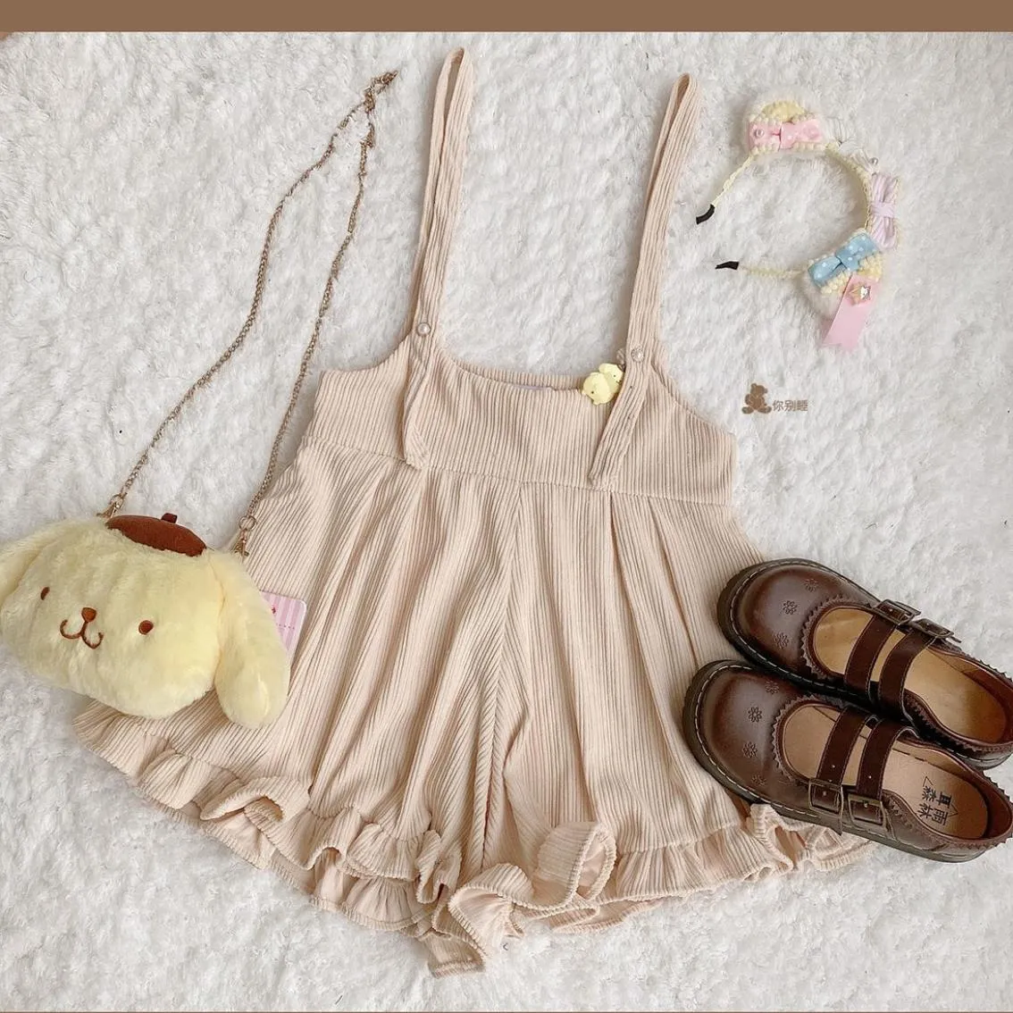 Wenkouban Autumn Corduroy Lolita Jumpsuits Women Japanese Kawaii Suspender Overalls Casual Loose Pants Female Solid Rompers School Clothes